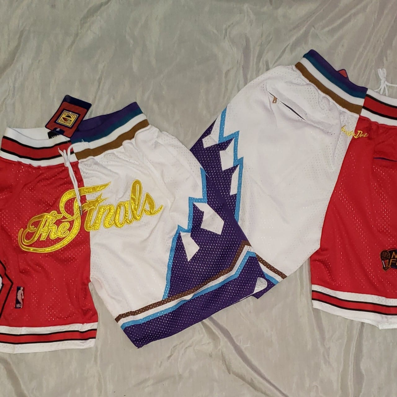 1997 NBA Finals Bulls x Jazz Shorts (Red/White) - Basketball Shorts Store