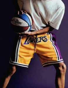 Los Angeles Lakers Shorts Yellow person