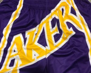 Los Angeles Lakers Big Face Shorts Yellow Purple 1