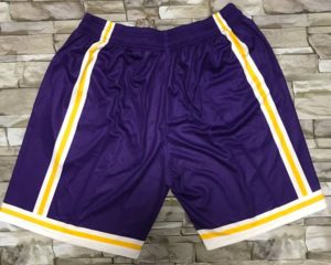 Los Angeles Lakers Big Face Shorts Yellow Purple 3