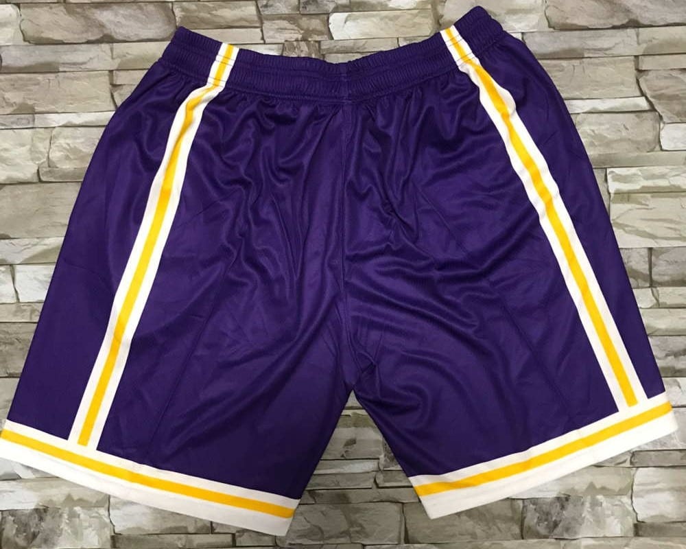 Los Angeles Lakers Big Face Shorts Purple Hardwood Classics M&N