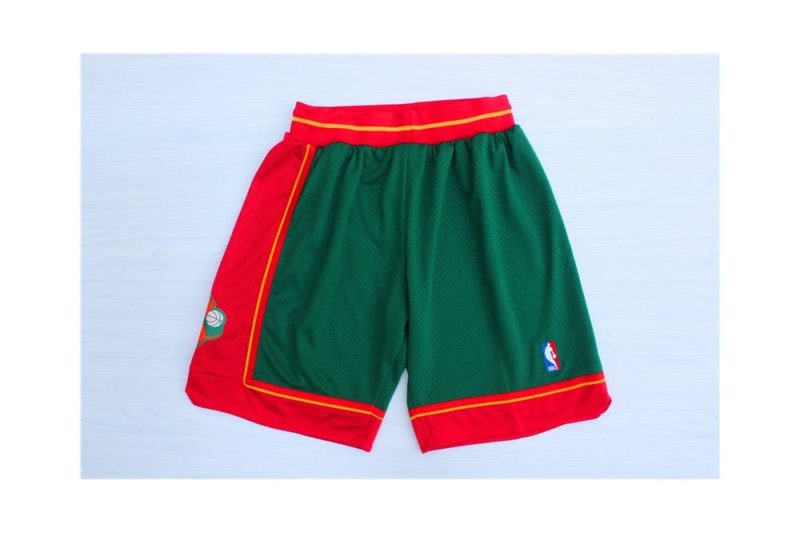 Seattle Supersonic 95-96 Mens Green Red Swingman Basketball Shorts