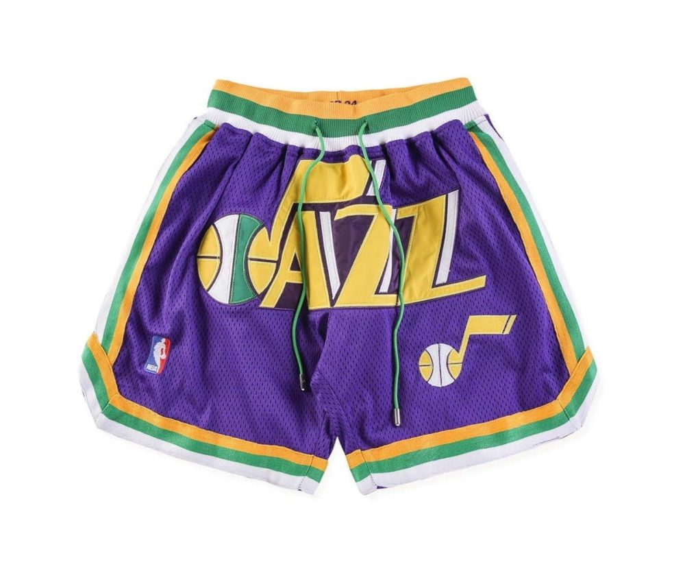 Utah Jazz Throwback Shorts 90s - Basketball Shorts Store