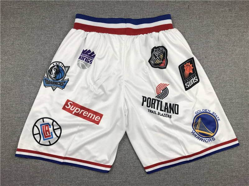 Supreme NBA Teams Logo Shorts White - Basketball Shorts Store