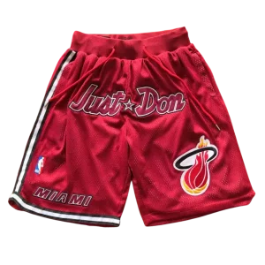 Miami Heat Retro Just Don Style Red Shorts