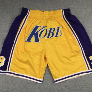 Kobe Bryant 8 24 Los Angeles Lakers Yellow Shorts