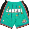 Los Angeles Lakers 1995 Rookie Green Shorts