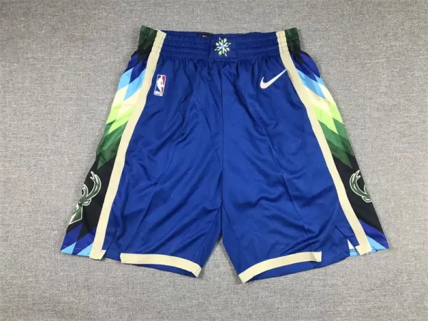 Milwaukee Bucks 2022-23 Blue City Edition Swingman Shorts - Basketball ...