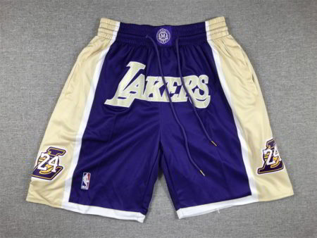 Kobe Bryant Los Angeles Lakers Hardwood Classic 1996-2016 Hall Of Fame Purple Shorts