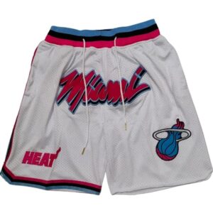 Miami Heat White Throwback Shorts