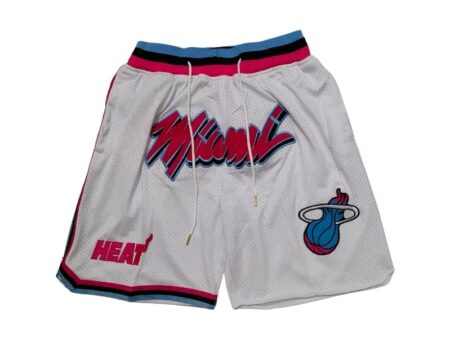 Miami Heat White Throwback Shorts