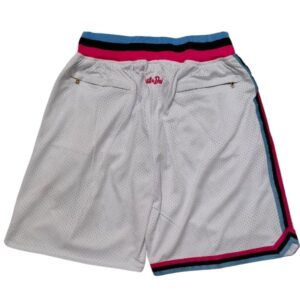 Miami Heat White Throwback Shorts back
