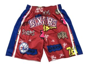 Philadelphia 76ers Slap Sticker Swingman Shorts