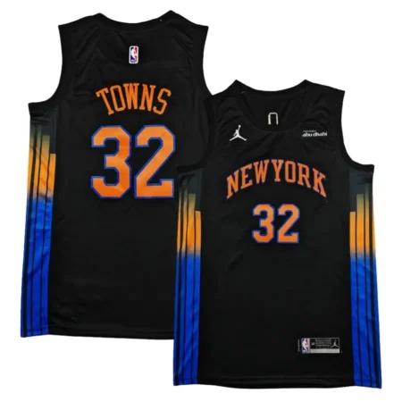 New York Knicks Statement Edition Jersey - Black - Karl-Anthony Towns