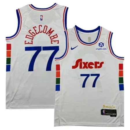 VJ Edgecomb Philadelphia 76ers White 2024_25 Jersey - City Edition