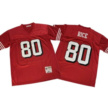 49ers  1994 Jerry Rice #80 Red Throwback Jersey Stitched