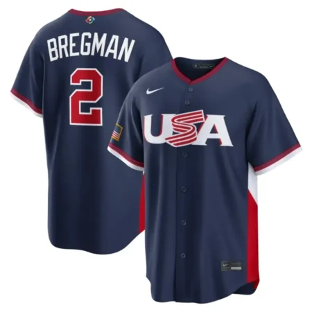 Baseball Alex Bregman Nike Navy 2026 World Baseball Classic Stadium Jersey