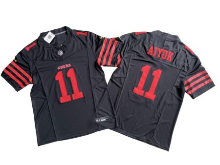 Brandon Aiyuk 49ers Black Vapor Limited Jersey Stitched