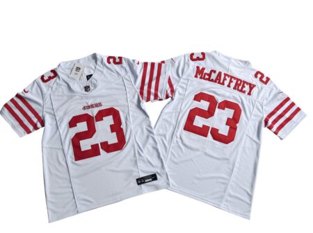 Christian McCaffrey 23 49ers Vapor Limited Jersey Stitched – White