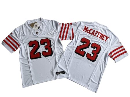 Christian McCaffrey 49ers White Alternate Vapor Limited Jersey Stitched