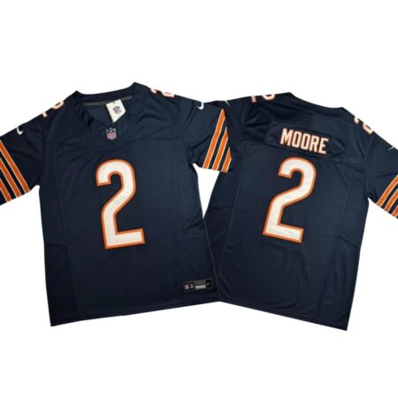 D.J. Moore #2 Bears Navy Vapor Jersey Stitched