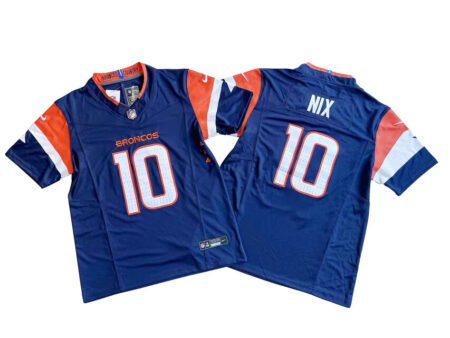Broncos Bo Nix Navy Alternate Vapor Limited Jersey Stitched