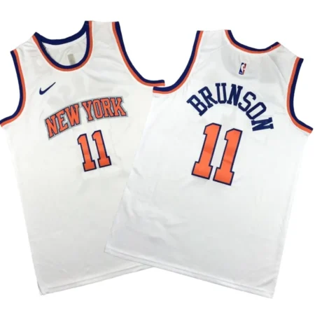Jalen Brunson Knicks White Jersey Stitched