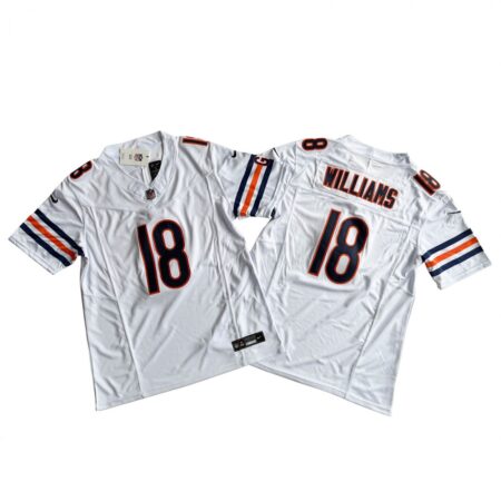 Bears 18# Caleb Williams Vapor Jersey Stitched White