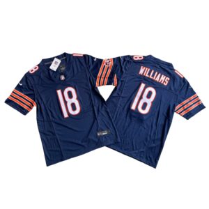 Bears 18# Caleb Williams Vapor Jersey Stitched Navy