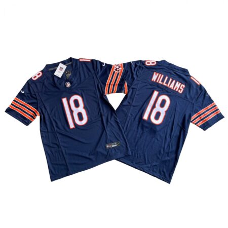 Bears 18# Caleb Williams Vapor Jersey Stitched Navy