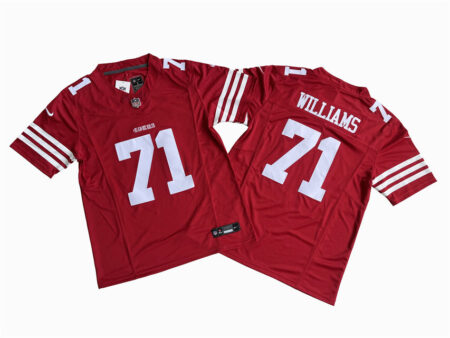 49ers 71 Trent Williams Scarlet Vapor Limited Jersey Stitched