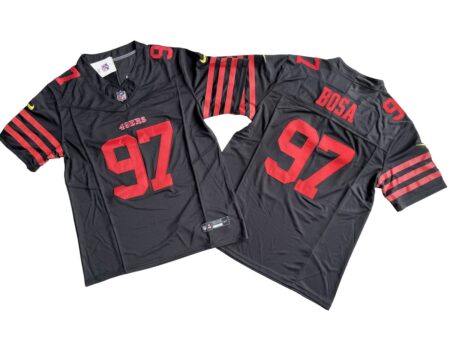 Nick Bosa 97 49ers Vapor Limited Jersey Stitched – Black