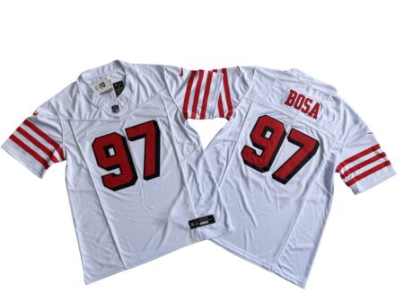 Nick Bosa 49ers White Alternate Vapor Limited Jersey Stitched