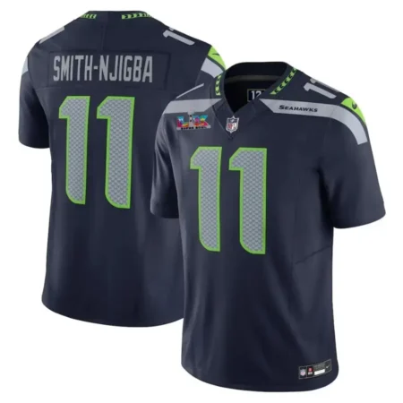 Seahawks #11 Jaxon Smith-Njigba 2026 Bowl LX Patch Navy Limited Jersey