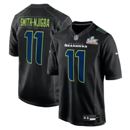 Seahawks Jaxon Smith-Njigba Black 2026 Bowl LX Patch Carbon Fashion Game Jersey