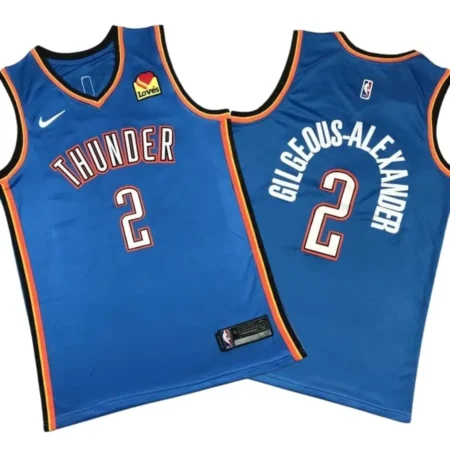 Shai Gilgeous-Alexander #2 Thunder Blue Jersey Stitched – Icon Edition