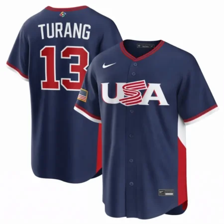 USA Baseball Brice Turang Navy 2026 World Baseball Classic Stadium Jersey