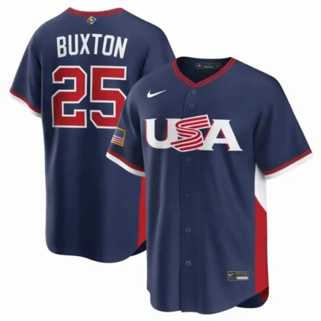 USA Baseball Byron Buxton navy 2026 World Baseball Classic Stadium Jersey
