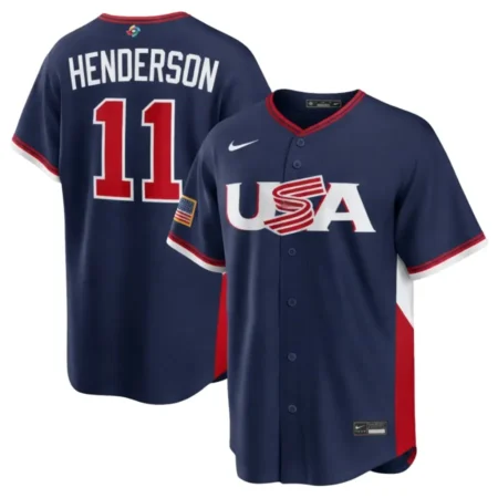 USA Baseball Gunnar Henderson Navy 2026 World Baseball Classic Stadium Jersey
