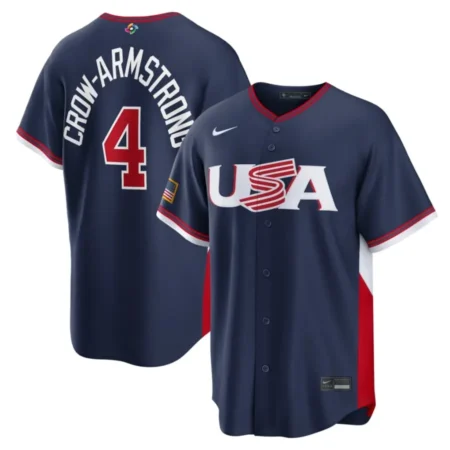 USA Baseball Pete Crow-Armstrong Nike Navy 2026 World Baseball Classic Road Stadium Jersey